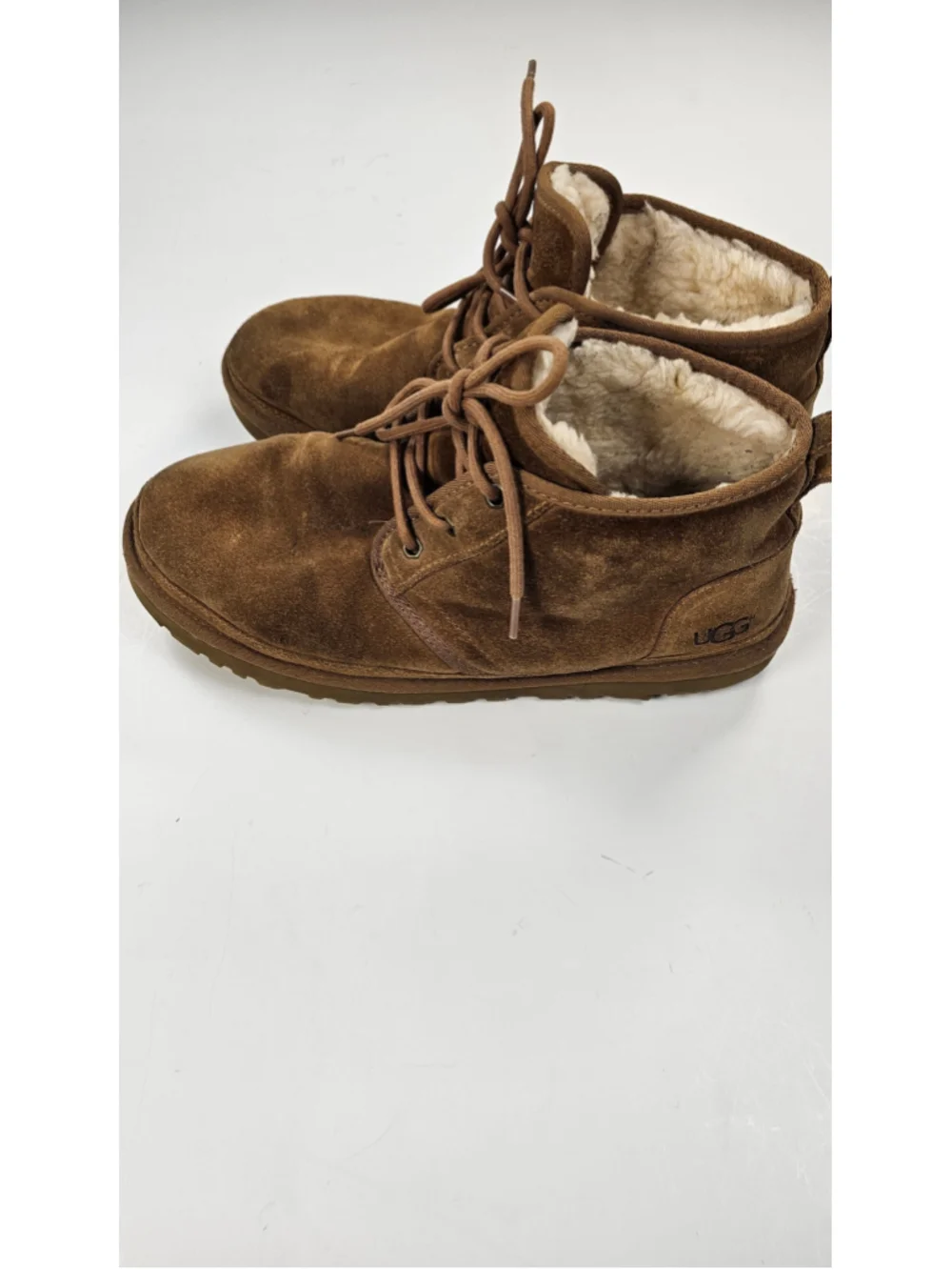 UGG Neumel Chukka Boots Mens 11 Chestnut Brown Suede Shearling Lined 3236